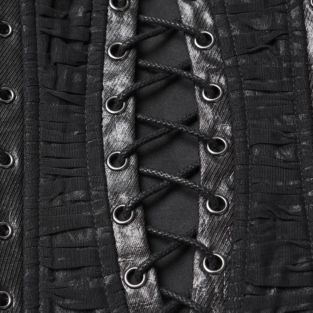 Ruin Line Ruched Lace-Up Bustier detail view 6