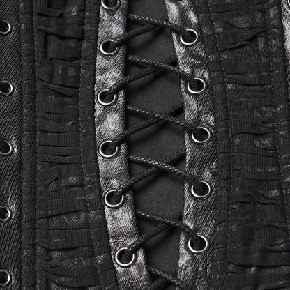 Ruin Line Ruched Lace-Up Bustier detail view 6
