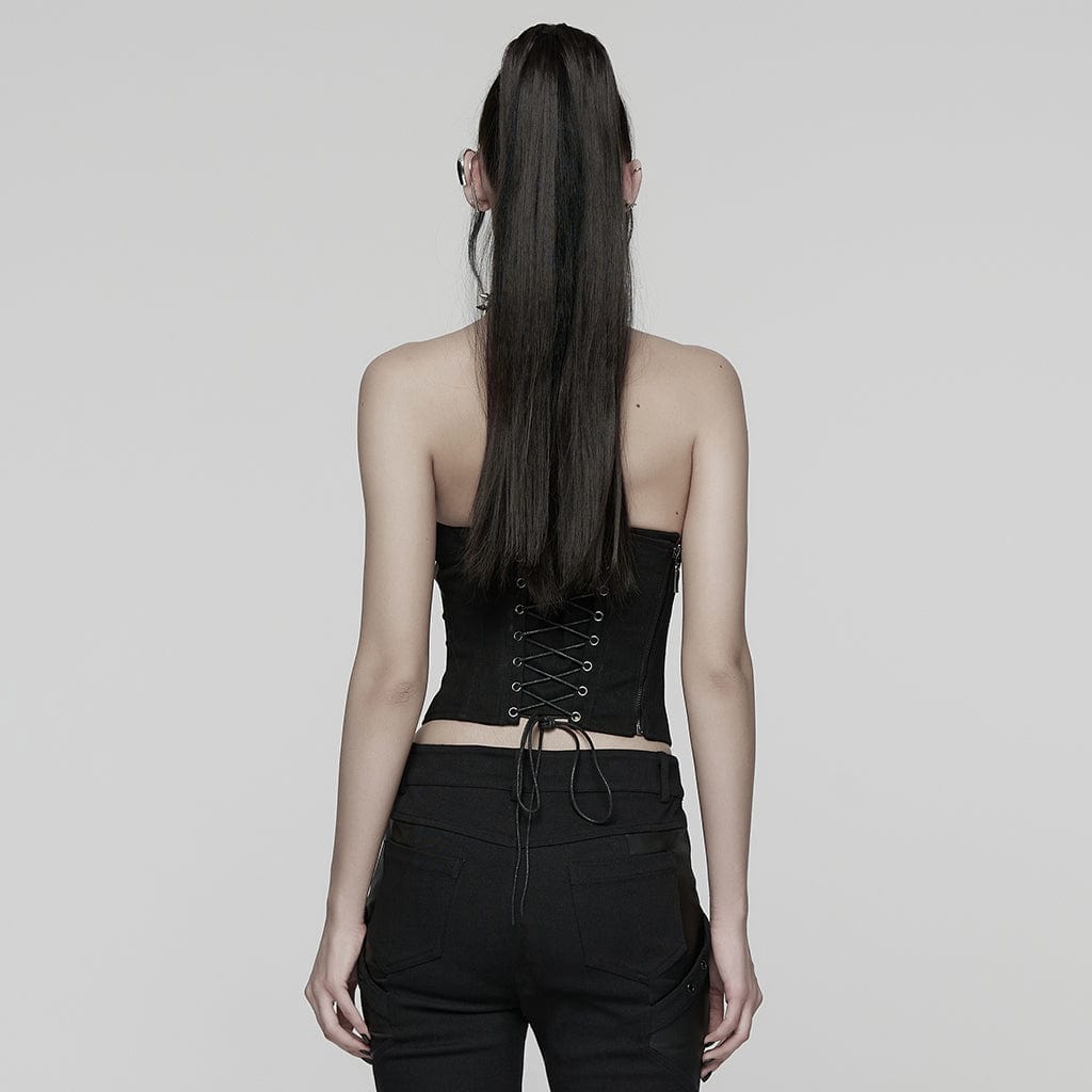 Ruin Line Ruched Lace-Up Bustier detail view 3