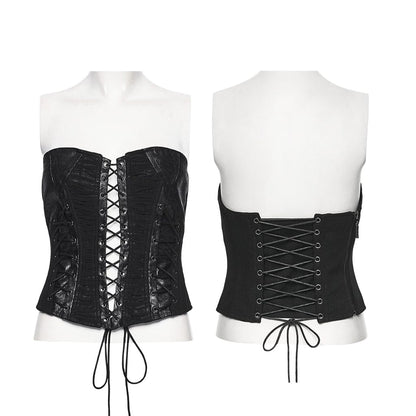 Ruin Line Ruched Lace-Up Bustier detail view 5