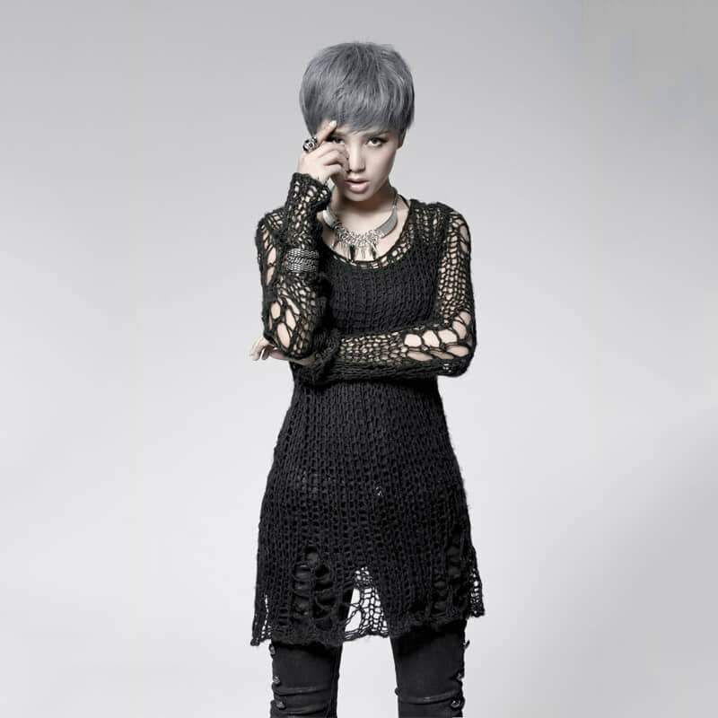 Ruin Stripe Ripped Sheer Sweater detail view 4