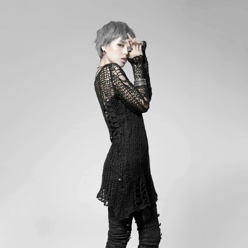 Ruin Stripe Ripped Sheer Sweater detail view 5