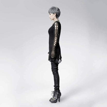 Ruin Stripe Ripped Sheer Sweater detail view 8