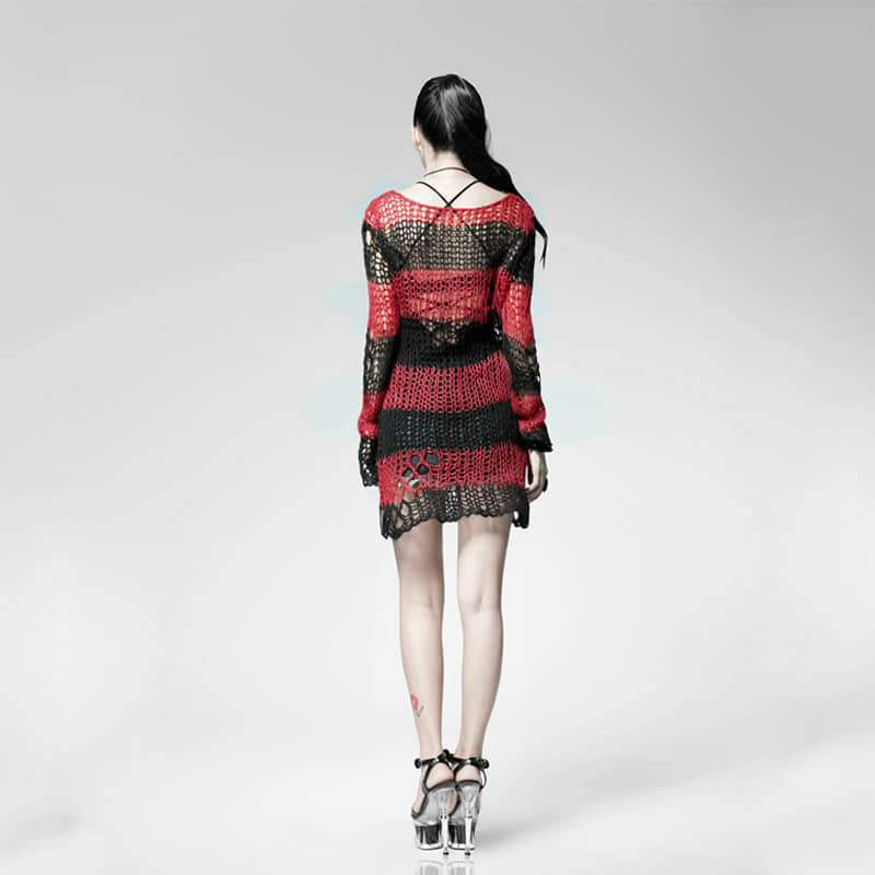 Ruin Stripe Ripped Sheer Sweater detail view 10