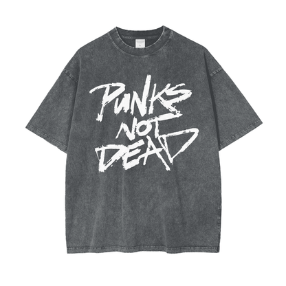 Punks Not Dead Acid Washed Oversized Tee