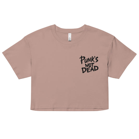 Punk's Not Dead Embroidered Crop Top