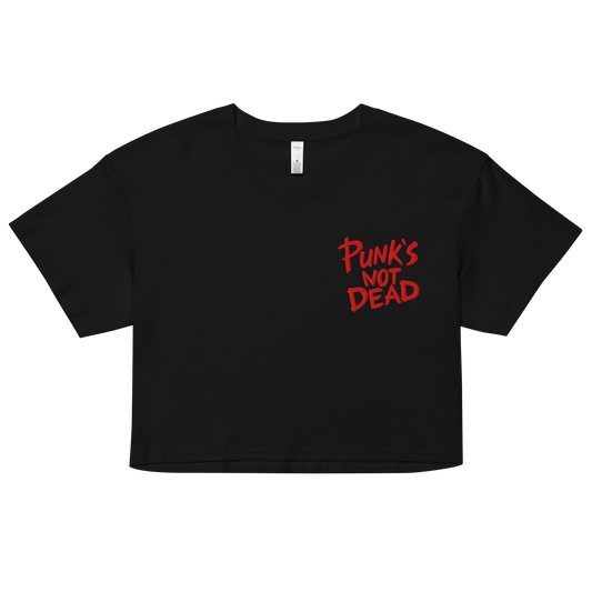 Punk's Not Dead Embroidered Crop Top