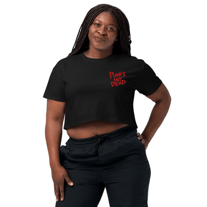 Punk's Not Dead Embroidered Crop Top