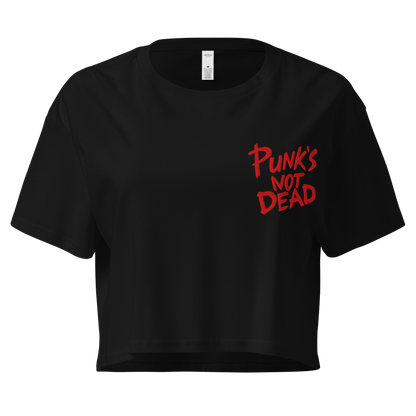 Punk's Not Dead Embroidered Crop Top
