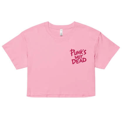 Punk's Not Dead Embroidered Crop Top