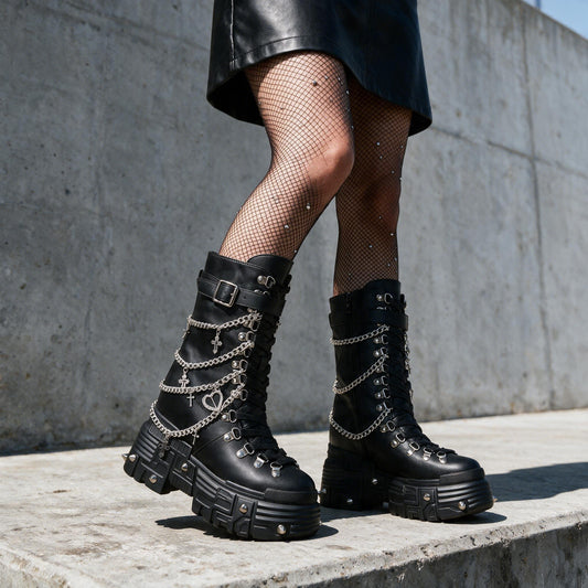 Chained to the Underground Combat Boots