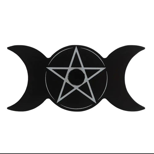 Triple Moon Spell Candle Holder