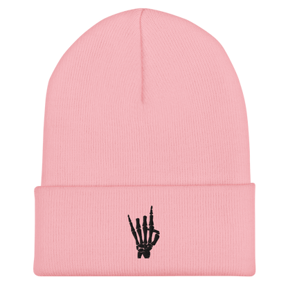 Rock On Skeleton Cuffed Beanie