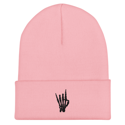 Rock On Skeleton Cuffed Beanie