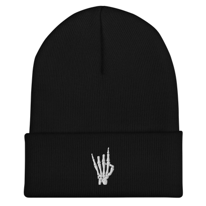 Rock On Skeleton Cuffed Beanie