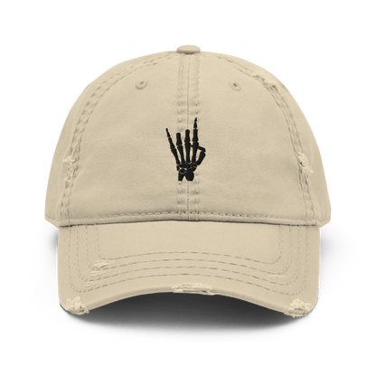 Rock On Skeleton Distressed Dad Hat