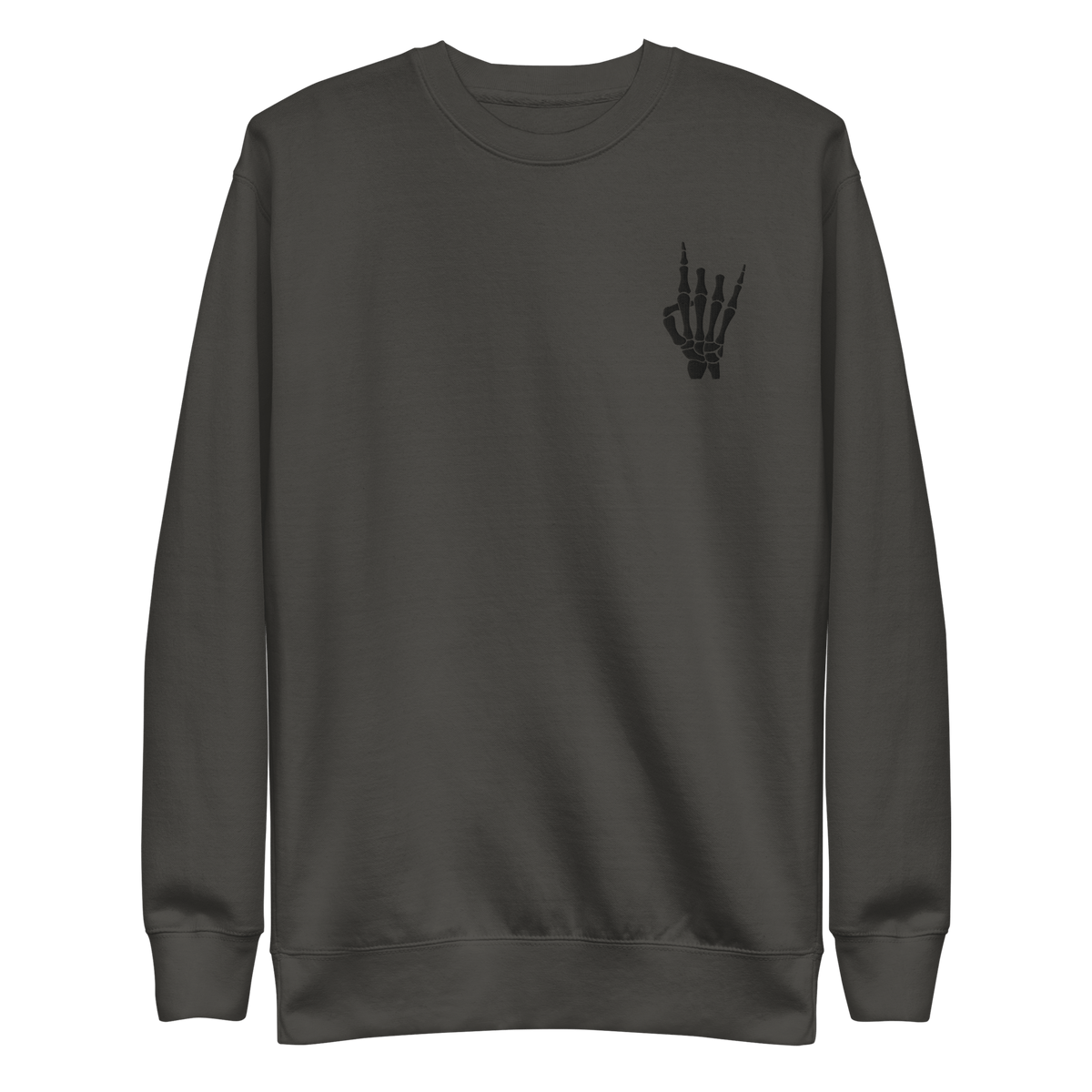 Rock On Skeleton Embroidered Sweatshirt