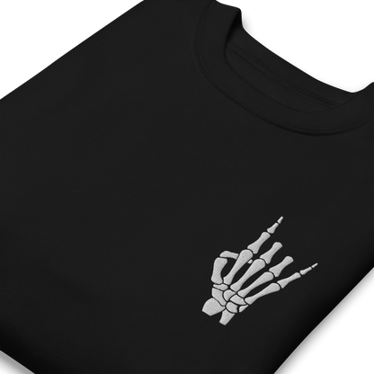 Rock On Skeleton Embroidered Sweatshirt