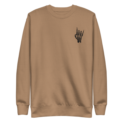 Rock On Skeleton Embroidered Sweatshirt