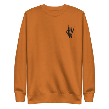 Rock On Skeleton Embroidered Sweatshirt