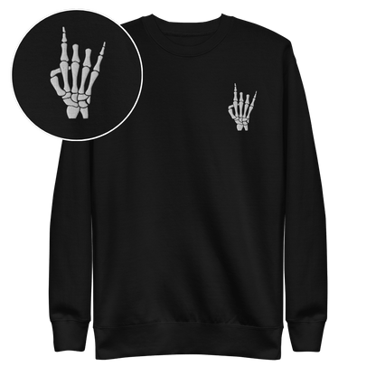 Rock On Skeleton Embroidered Sweatshirt