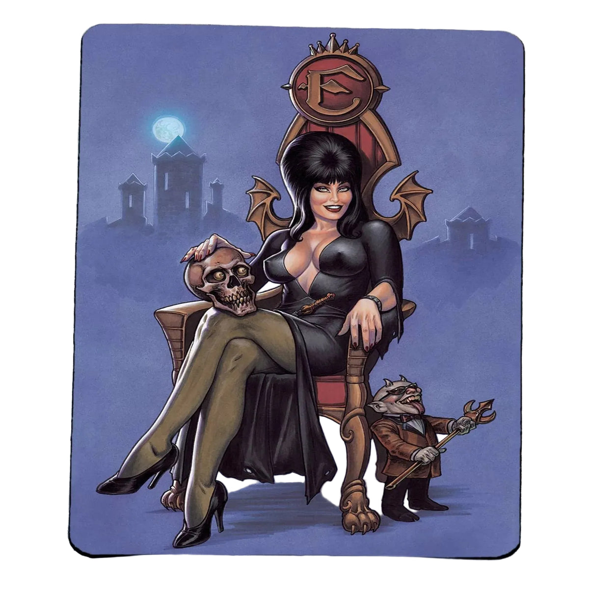 Mouse Pad Mistress of the Dark Queen Elvira on Throne