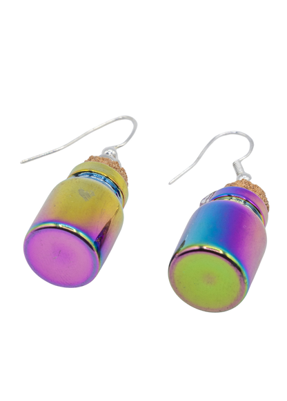 Iridescent Spell Bottle Earrings