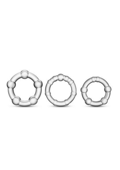 Stay Hard Beaded Cock Rings Textured And Flexible Black Rings