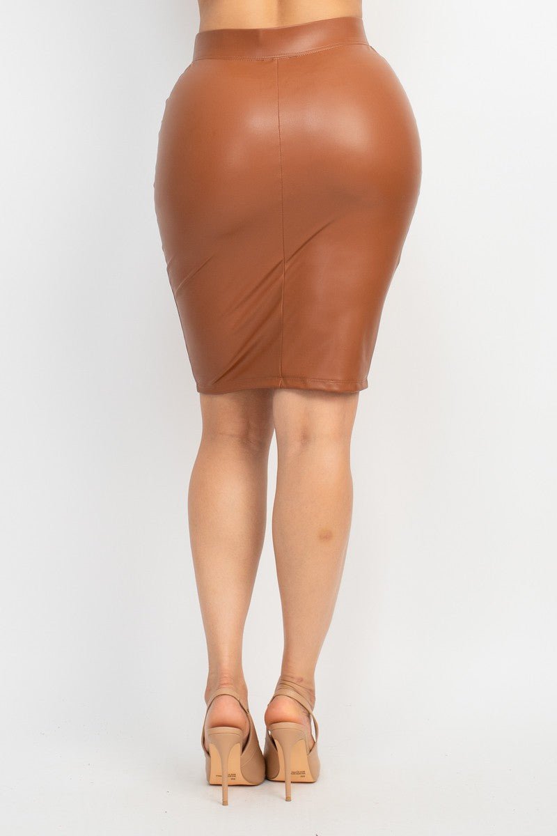Midnight Vice Faux Leather Pencil Skirt