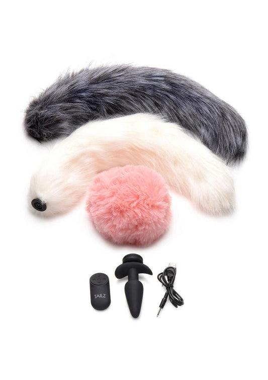 Tailz Trio Vibrating Silicone Anal Plugs - Shadow Threadz Crypt