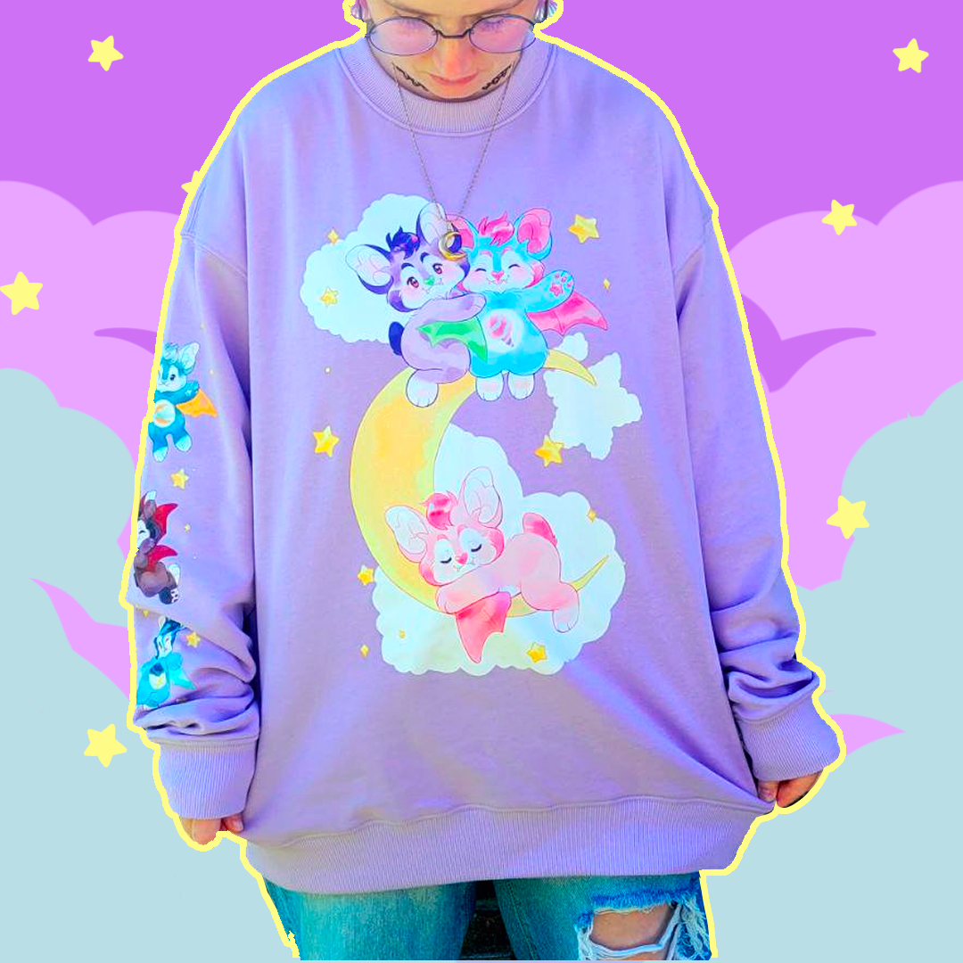 Pastel Goth Bat Sweater - Shadow Threadz Crypt