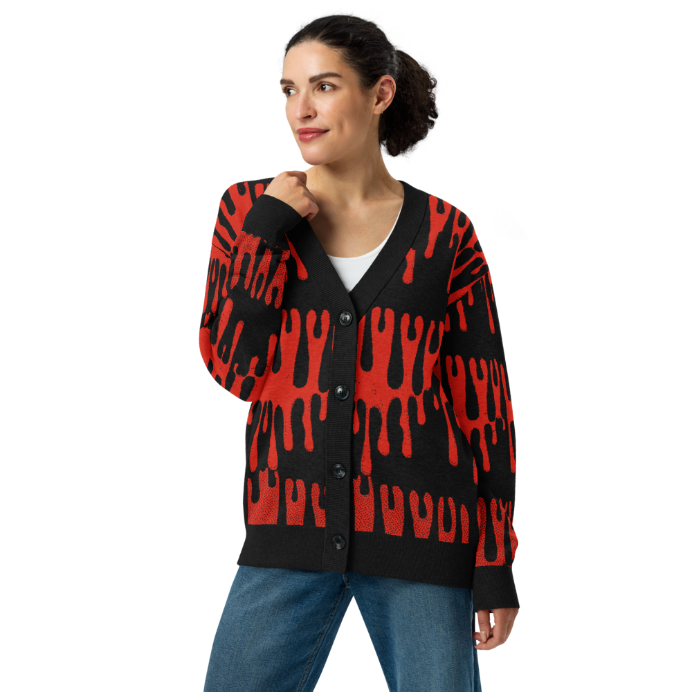 Blood Drip Knit Cardigan