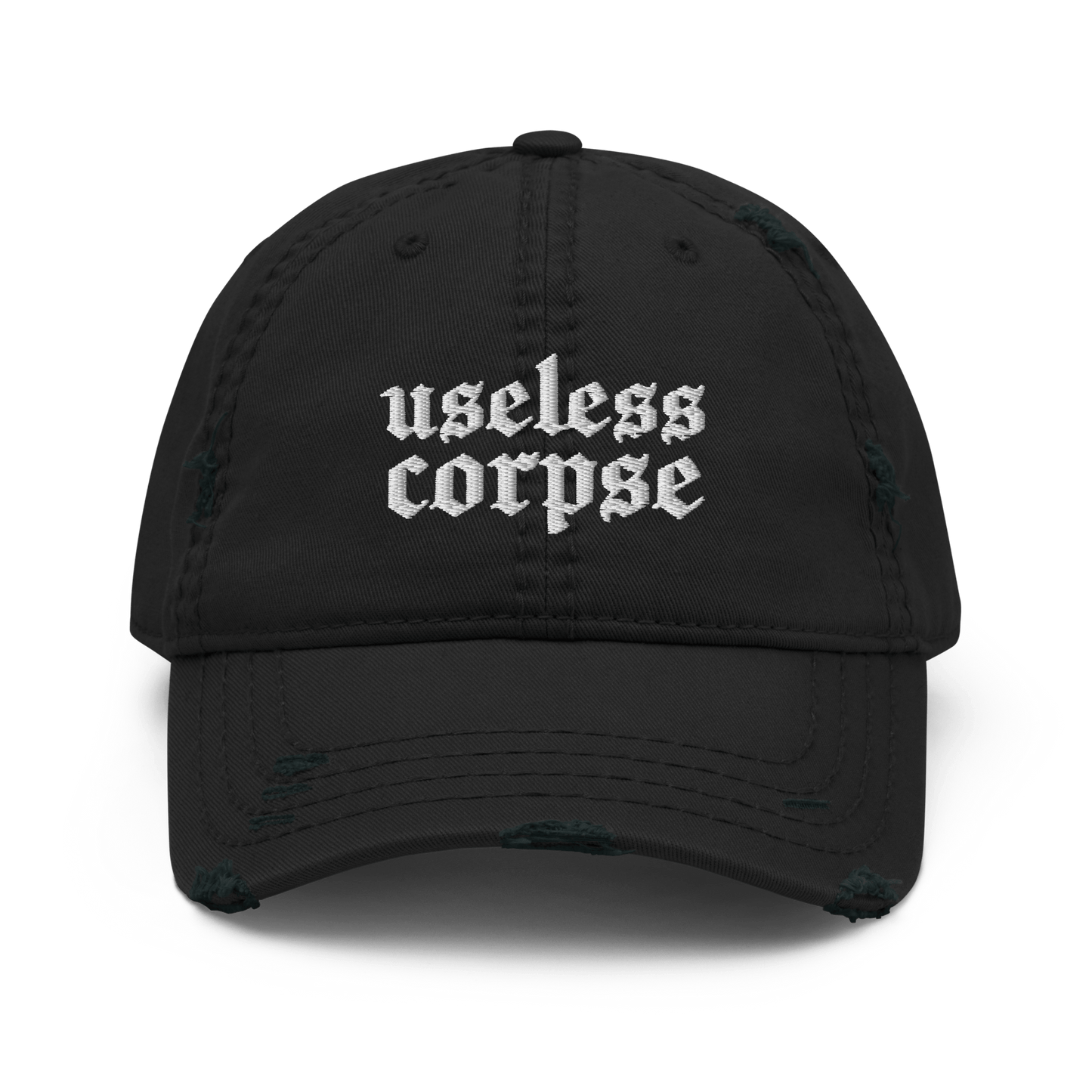 Useless Corpse Gothic Distressed Dad Cap