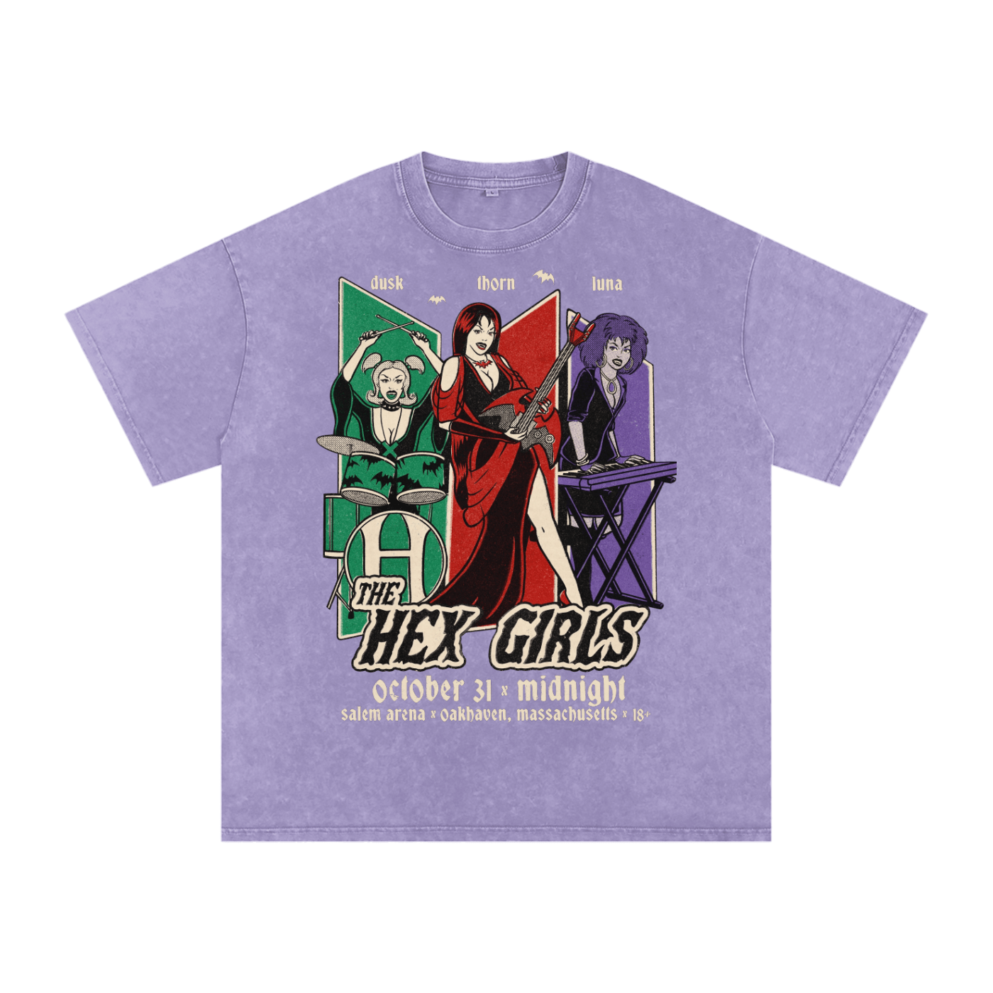 Vintage Hex Girls Acid Wash Oversized Tee