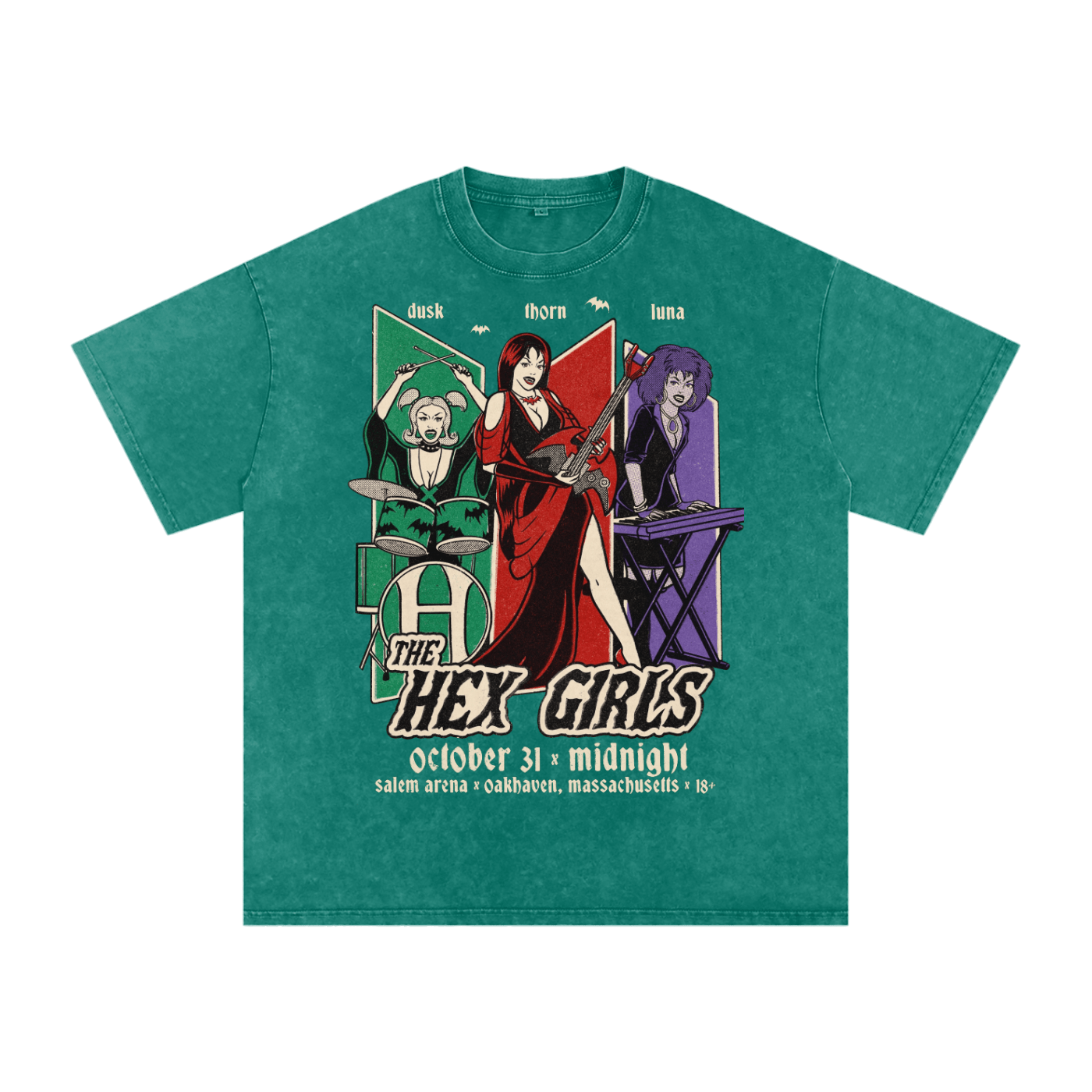 Vintage Hex Girls Acid Wash Oversized Tee