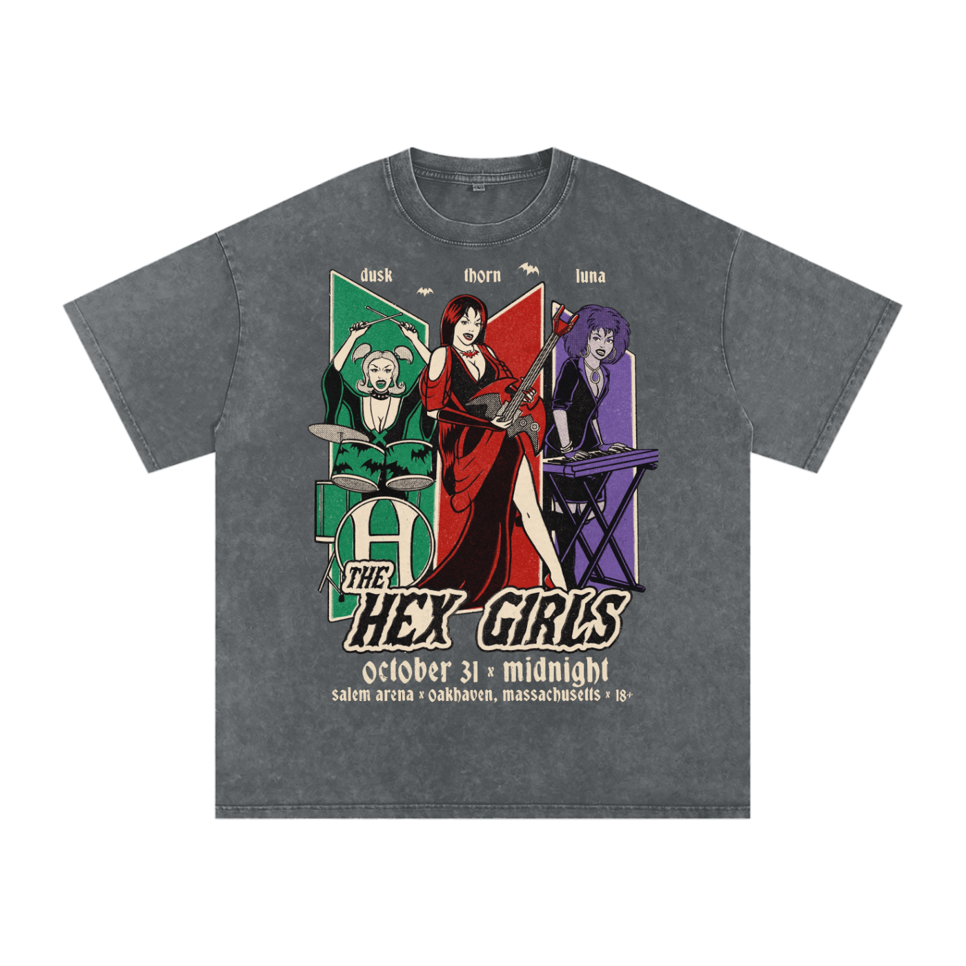 Vintage Hex Girls Acid Wash Oversized Tee