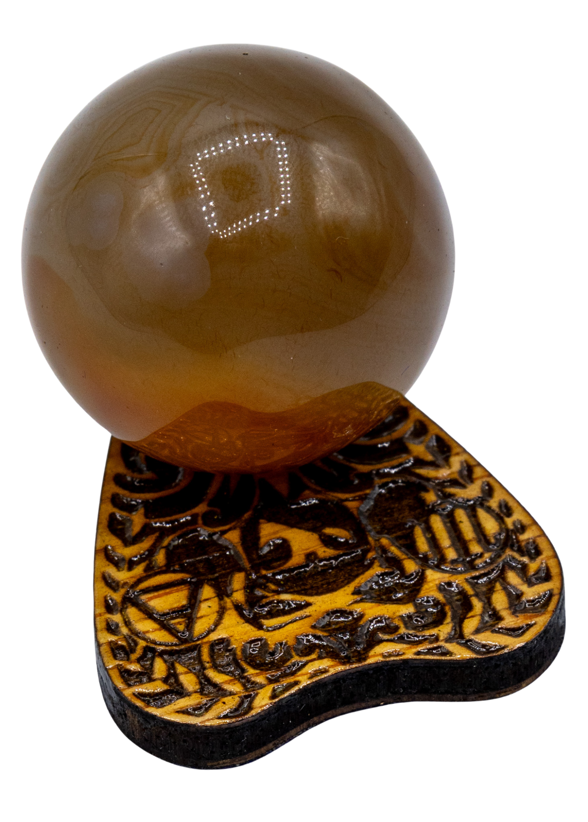 Planchette Wood Crystal Sphere Holder