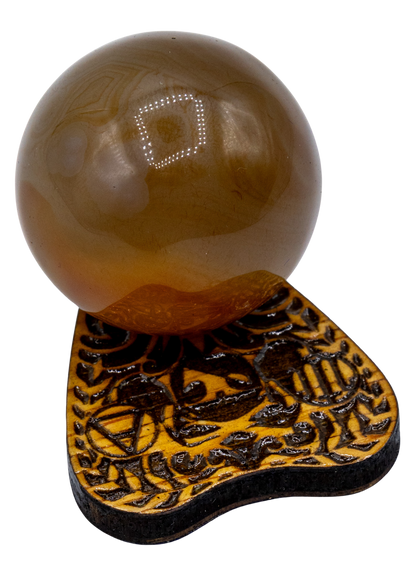 Planchette Wood Crystal Sphere Holder