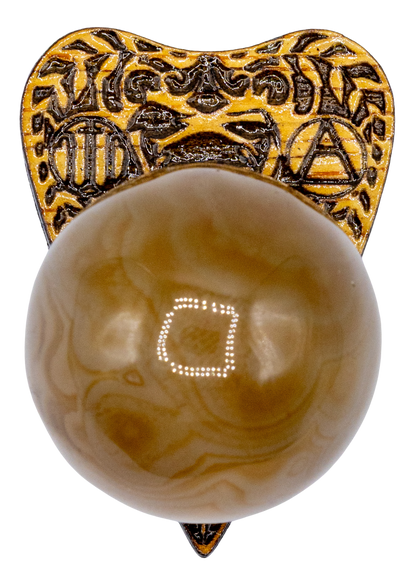 Planchette Wood Crystal Sphere Holder
